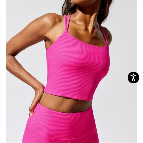 Carbon38 Tops - Carbon 38 pink ribbed crop cami